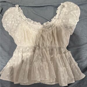 Altar'd State Cream Eyelet Blouse